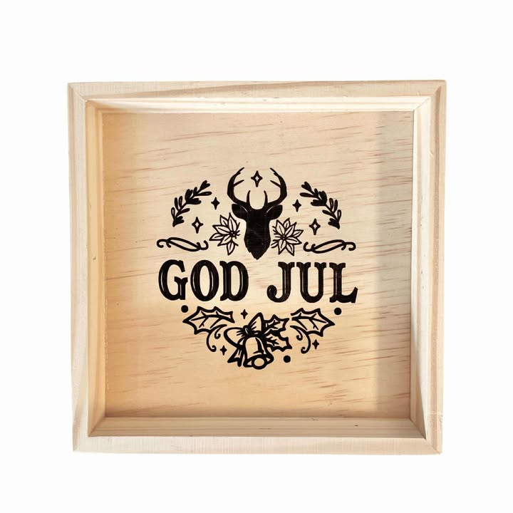 "God Jul" – dekorbrett i tre