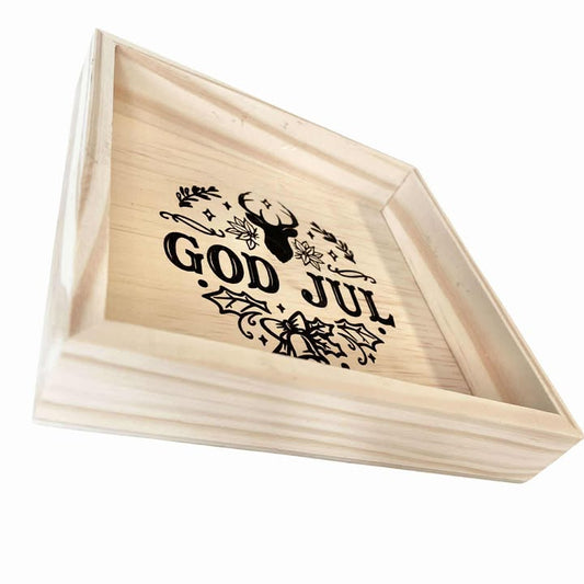 "God Jul" – dekorbrett i tre
