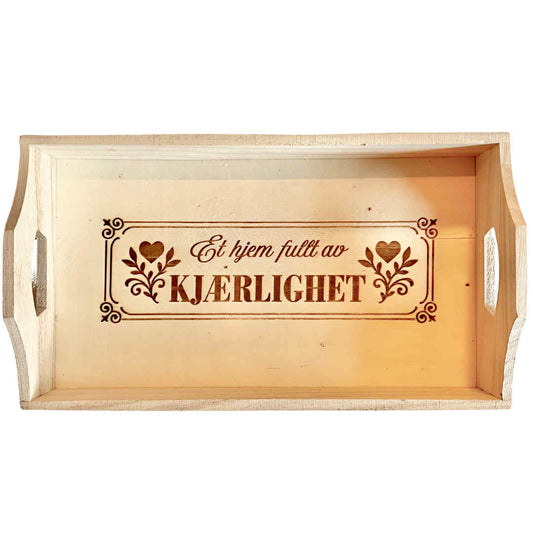 Serveringsbrett i tre – «Et hjem fullt av kjærlighet»