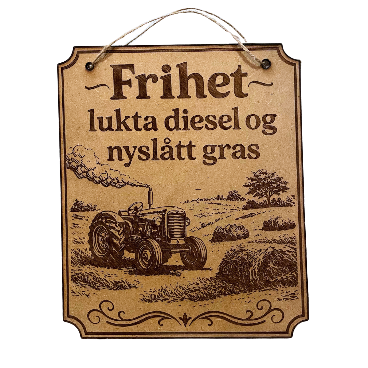 Skilt "Frihet lukta diesel"