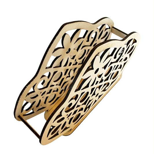 Serviettholder i tre – Utskåret mønster