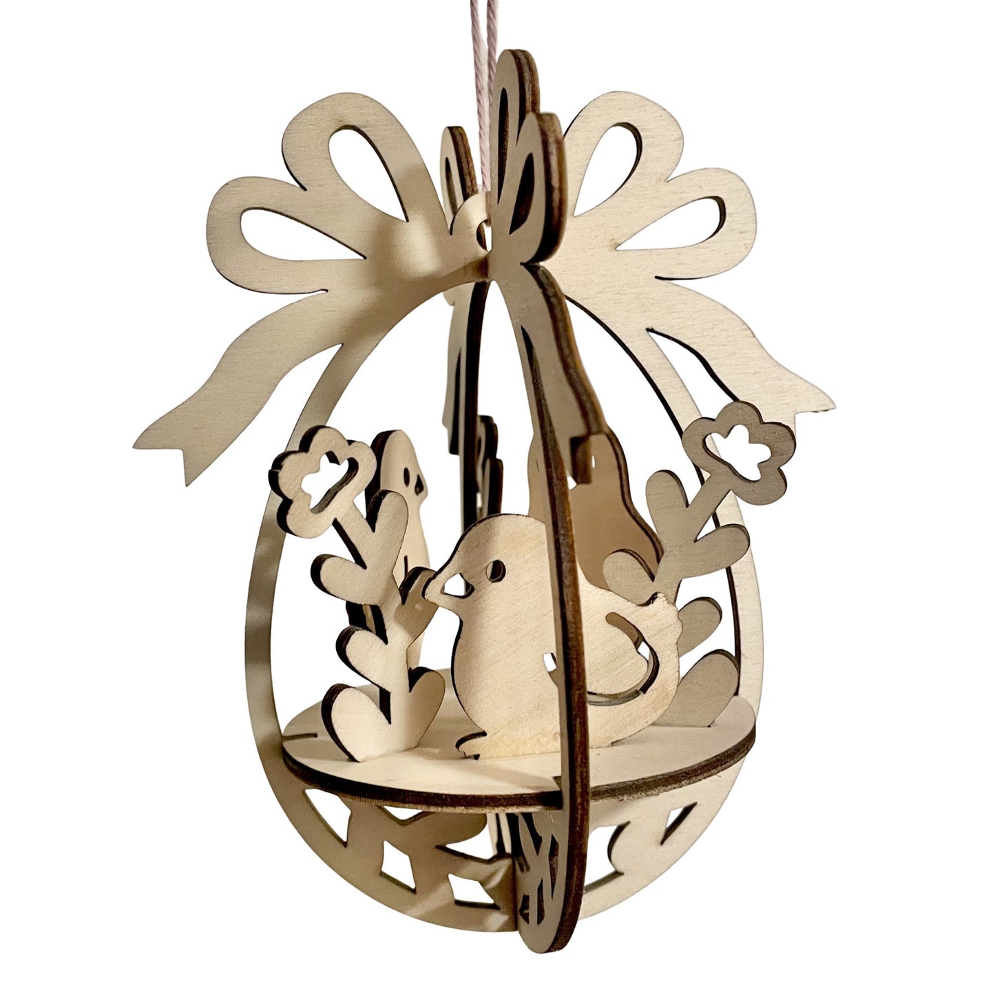 Hengende Påskeegg i Tre – 3 Kyllinger