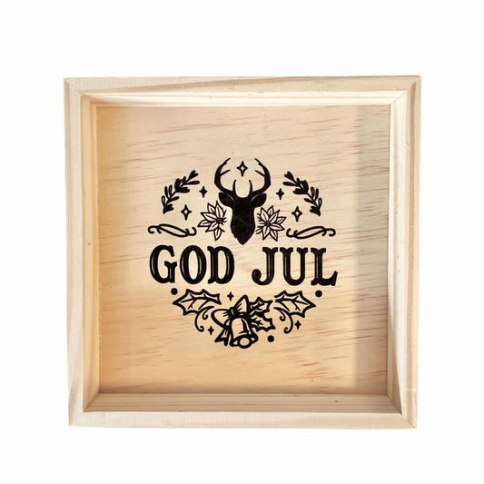 "God Jul" – dekorbrett i tre