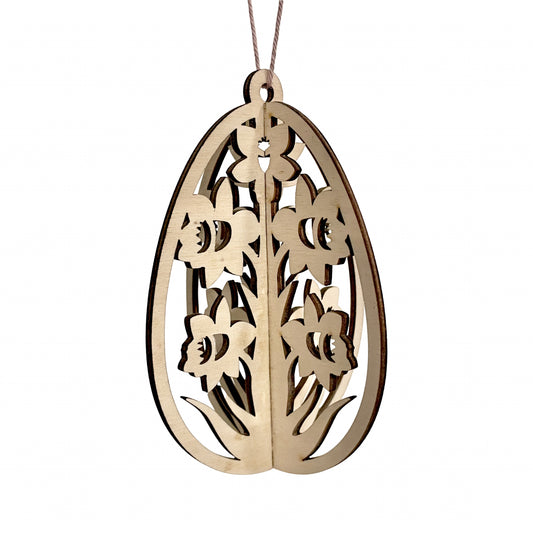 Hengende Påskeegg i Tre – Blomster