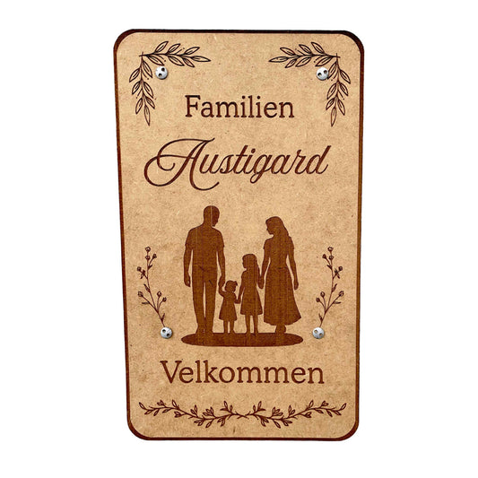 Personlig dørskilt i HDF